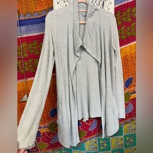 Barefoot Dreams Women's Light Gray Open Front Sweater